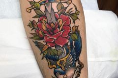 Fresh colors on this calf.  Thanks Jake!
.
.
.
.
#tattoo #traditionaltattoo #birdtattoo #roseanddagger #daggerandrose #daggertattoo #neotraditionaltattoo #rideordie #riseordie #rosetattoo #philadelphiatattoo #mediapa #phillyartist